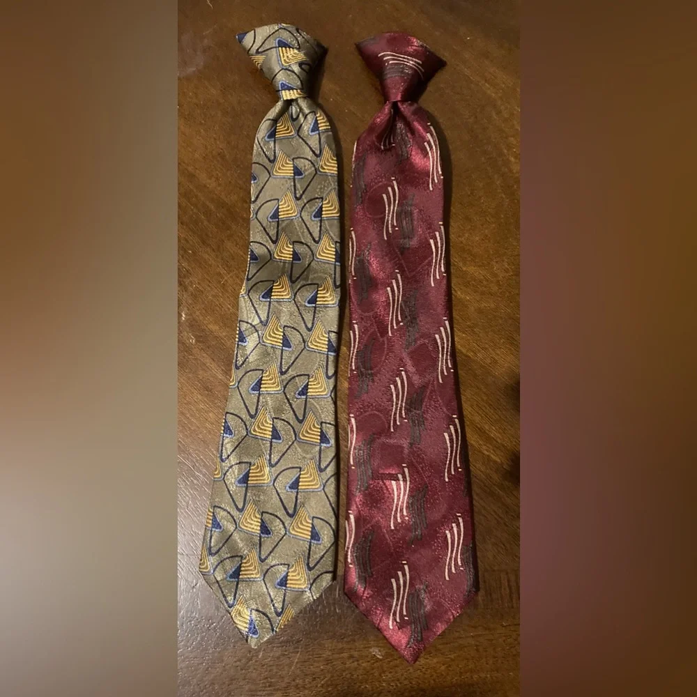 Boys Set of 2 City Streets Clip On Ties